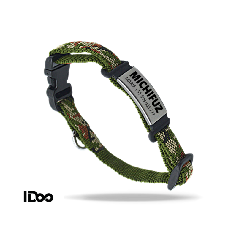 IDoo® Pet ID con Correa CAMO Ajustable para Razas Pequeñas IDoo store