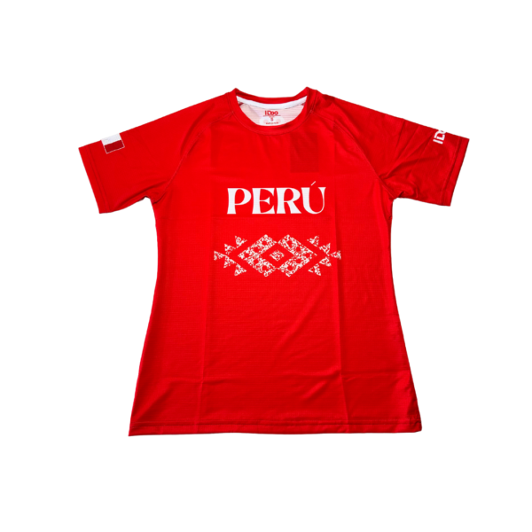IDoo® Polo de Running PERU G1 Rojo | Mujer | Manga Corta